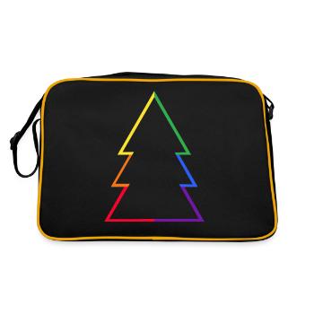 LGBTQ Rainbow Christmas Tree Christmas Tree Xmas - Retro Bag - black/gold - Back