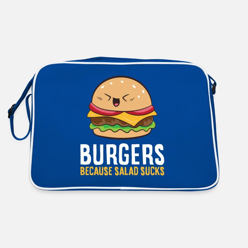 Burger Weil Salat scheiße ist Lustiger Hamburger Retro Tasche