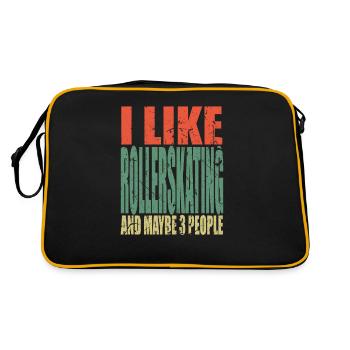 Rollerskating Spruch lustig - Retro Tasche - Schwarz/Gold - Hinten