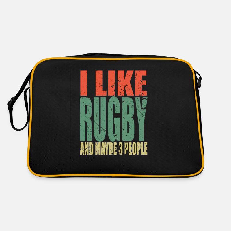 Rugby Spruch lustig - Retro Tasche - Schwarz/Gold