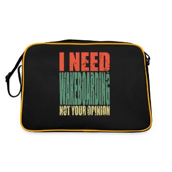 Wakeboarding Spruch lustig - Retro Tasche - Schwarz/Gold - Hinten