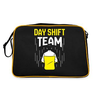 Team of the day shift day shift shift work - Retro Bag - black/gold - Back