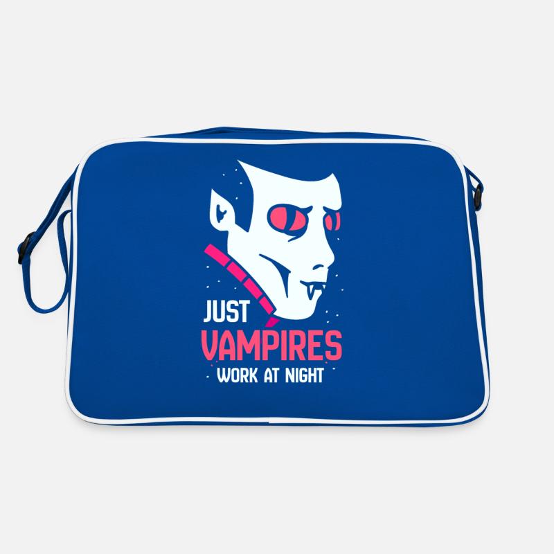 Only vampires work day shift sayings at night Retro Bag