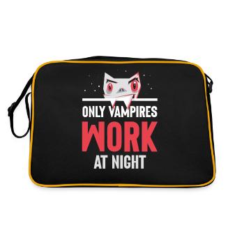 Only vampires work at night sayings day shift - Retro Bag - black/gold - Back