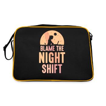 Blaming the night shift Sayings - Retro Bag - black/gold - Back