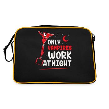 Only vampires work at night sayings day shift - Retro Bag - black/gold - Back