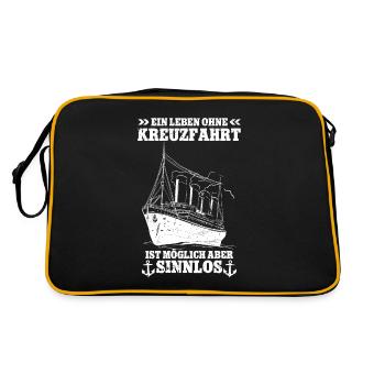 Kreuzfahrt - Retro Tasche - Schwarz/Gold - Hinten