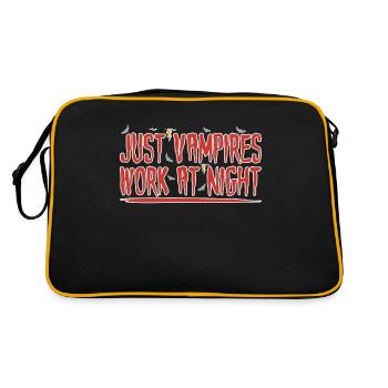 Only vampires work at night sayings day shift - Retro Bag - black/gold - Back
