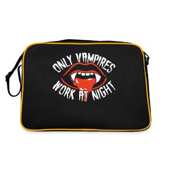 Only vampires work at night sayings day shift - Retro Bag - black/gold - Back