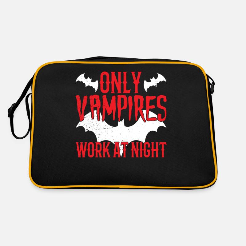 Nur Vampire Arbeiten Nachts Sprüche Tagschicht Retro Tasche
