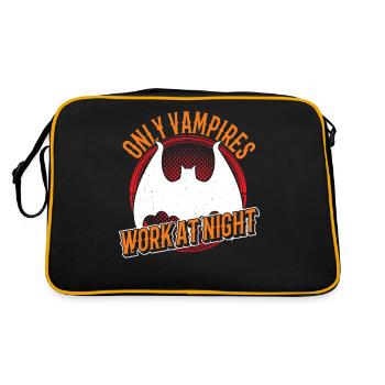 Only vampires work day shift sayings at night - Retro Bag - black/gold - Back