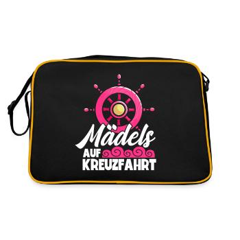 Mädchen Frauen Kreuzfahrt - Retro Tasche - Schwarz/Gold - Hinten
