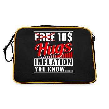 Gratuit 10 $ Câlins Inflation Humour - Sac Retro - noir/or - Dos