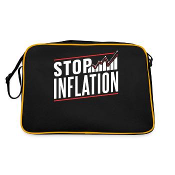 Stop Inflation Stagflation Money Printing Humour - Sac Retro - noir/or - Dos