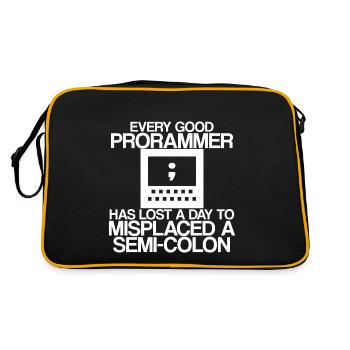 Chaque programmeur a perdu une journée à cause d’un point-virgule 2 - Sac Retro - noir/or - Dos