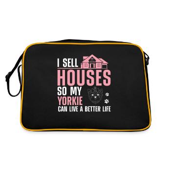 I Sell Houses So My Dog Can Live A Better Life - Retro Bag - black/gold - Back