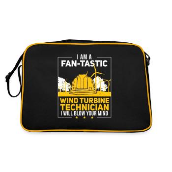 I Am A Fan-tastic Éolienne drôle Technicien en en - Sac Retro - noir/or - Dos