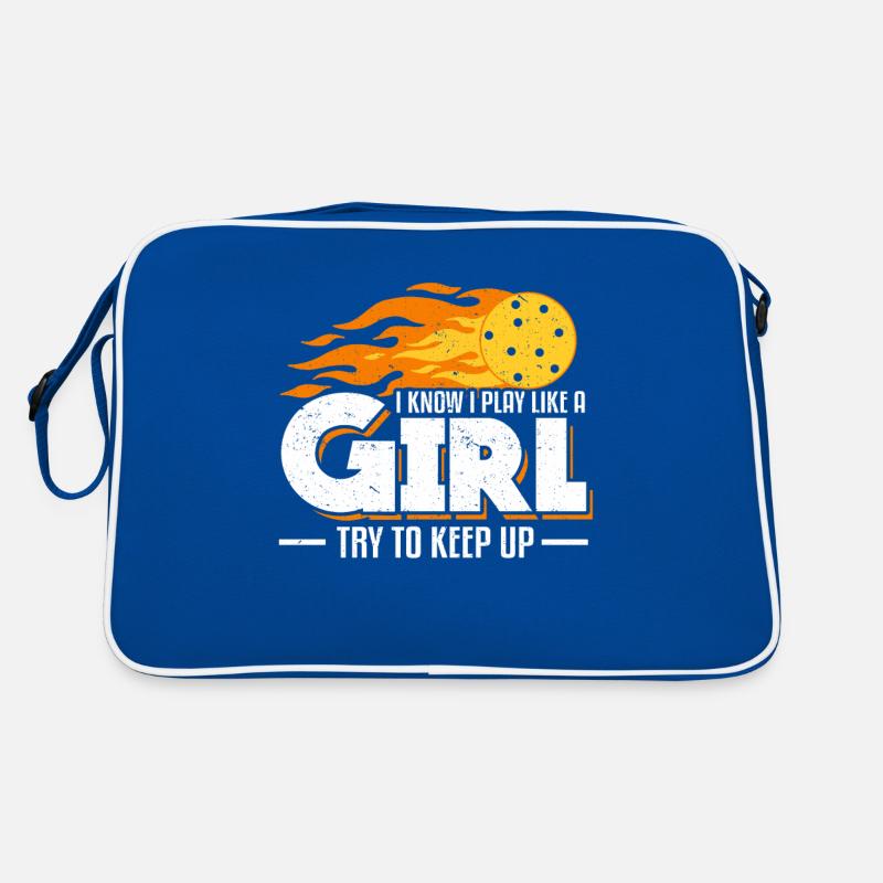 I Know I Play Like A Girl Try Keep Up Pickleball Retro Tasche