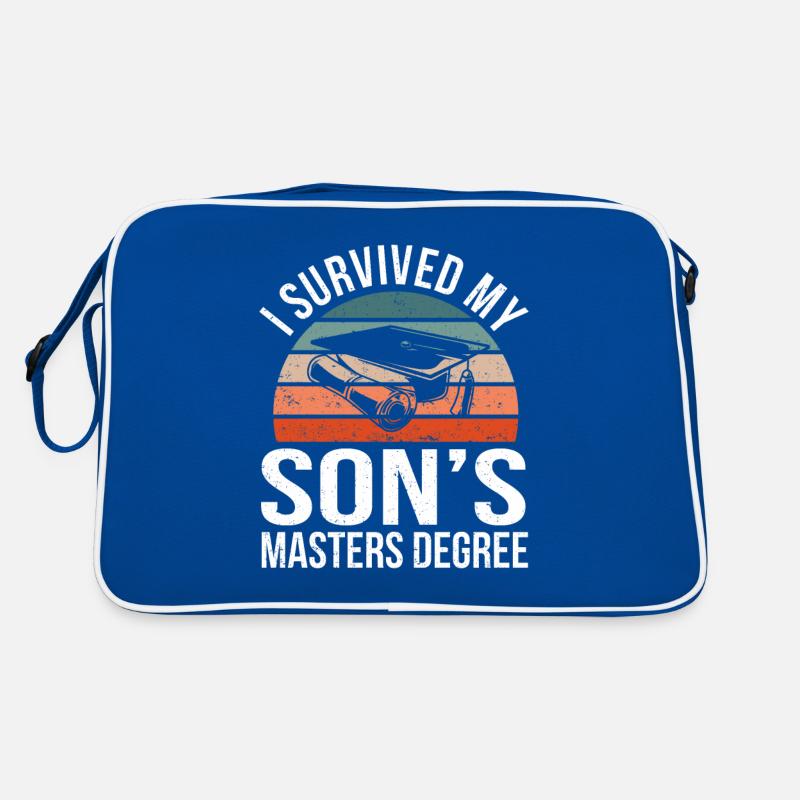 I Survived My Son's Master Degree Schulabschluss Retro Tasche