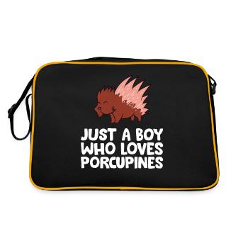 Juste un garçon qui aime les porcs-épics - Sac Retro - noir/or - Dos