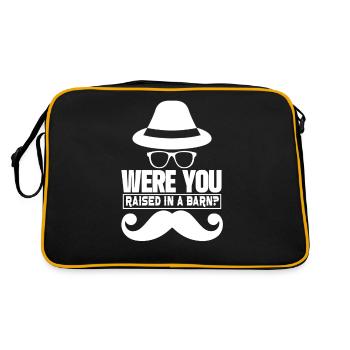 Bist Du In Einer Scheune Aufgewachsen? Papa Papi - Retro Tasche - Schwarz/Gold - Hinten