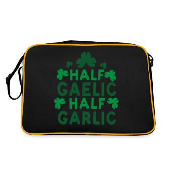 Moitié Gaélique Moitié Ail Irlandais Irlandais - Sac Retro - noir/or - Dos