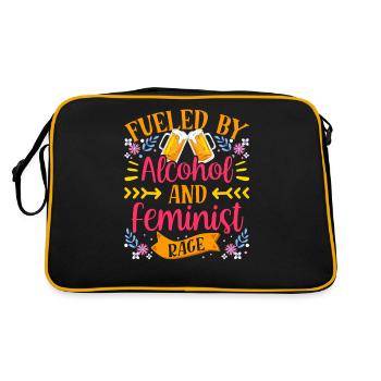 Driven by alcohol and feminist anger - Retro Bag - black/gold - Back