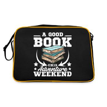 Un bon livre est mon week-end d’aventure - Sac Retro - noir/or - Dos