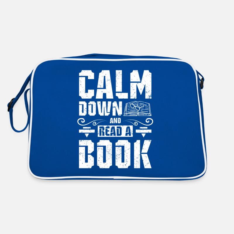 Calm down an read a book Retro Tasche