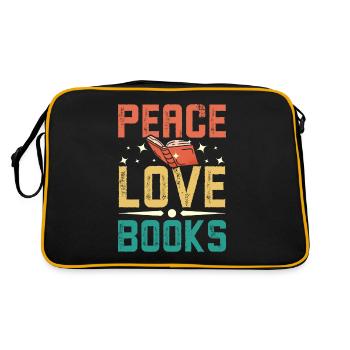 Paix, amour, livres - Sac Retro - noir/or - Dos