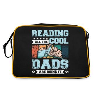 Papa fahther lisant des livres - Sac Retro - noir/or - Dos
