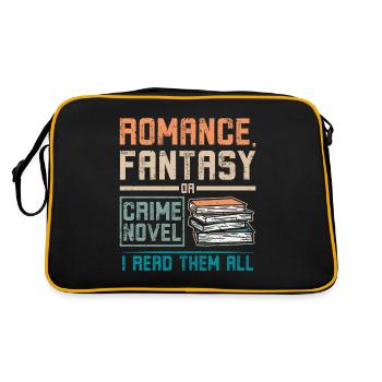 Lecture de romans d’amour, de fantasy ou de romans policiers - Sac Retro - noir/or - Dos