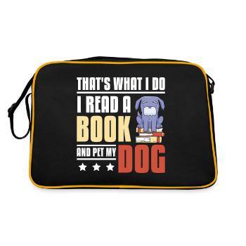 Lire un livre et chien de compagnie - Sac Retro - noir/or - Dos