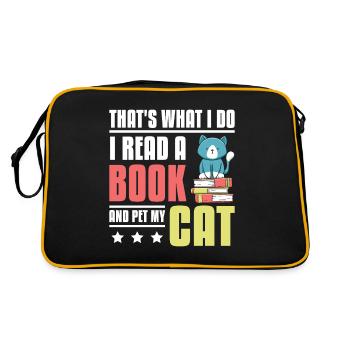 Lisez un livre et caressez mon chat - Sac Retro - noir/or - Dos