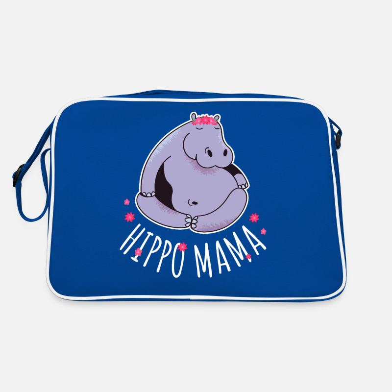 Hippo Mama Nilpferd Geschenk Retro Tasche