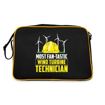 Le plus fan de technicien d'éolienne amusant - Sac Retro - noir/or - Dos