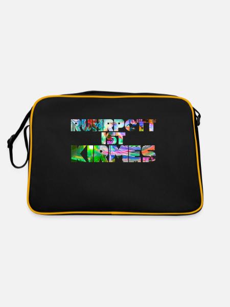 Ruhrpott Kirmes Ruhrgebiet Pottsprache Ruhrpott - Retro Tasche - Schwarz/Gold - Hinten