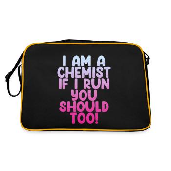 Je suis chimiste, si je cours, vous devriez aussi! 2 - Sac Retro - noir/or - Dos