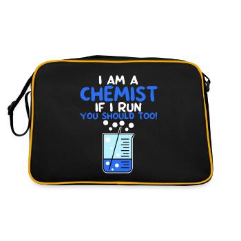 Je suis chimiste, si je cours, vous devriez aussi! 4 - Sac Retro - noir/or - Dos