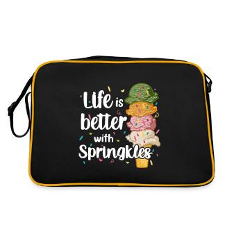 Amateur de crème glacée La vie est meilleure avec des saupoudrages - Sac Retro - noir/or - Dos