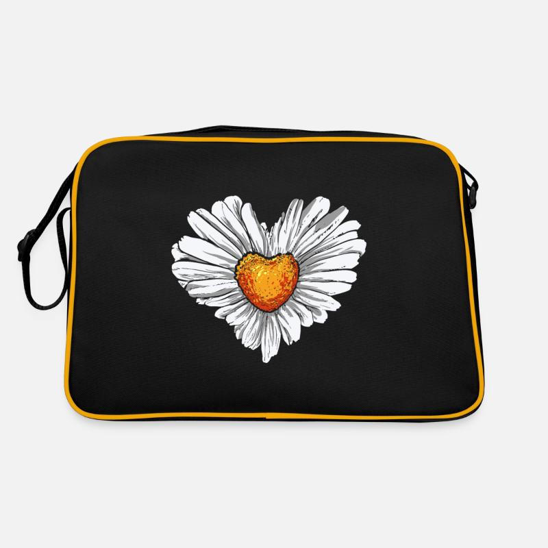 Gänseblümchen Gartenarbeit Gärtner Hobbygärtner - Retro Tasche - Schwarz/Gold