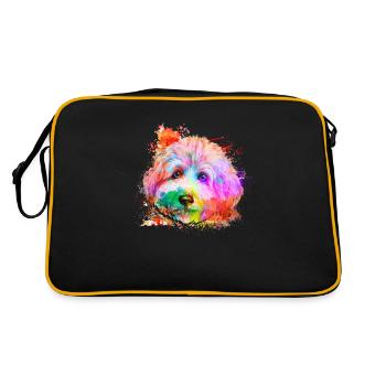 Portrait coloré Golden Doodle - doodle doré - Sac Retro - noir/or - Dos