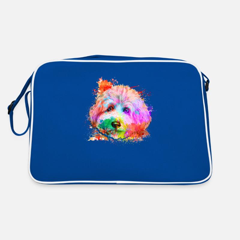 Portrait coloré Golden Doodle - doodle doré Sac Retro
