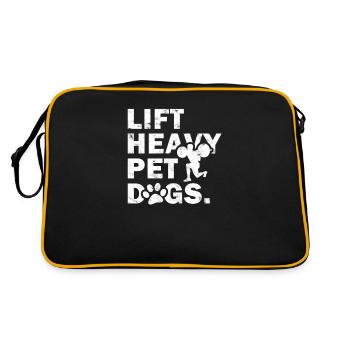 Heben Sie schwere Haustierhunde - Hundebefehle - Retro Tasche - Schwarz/Gold - Hinten