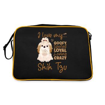 I love my goofy spoiled loyal loving crazy shih - Retro Bag - black/gold - Back
