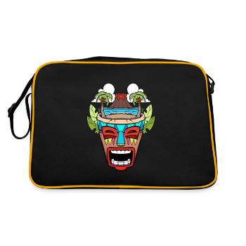 Tiki Head Tiki Hawaiian Hawaii Luau - Retro Bag - black/gold - Back
