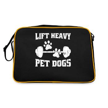 Heben Sie schwere Haustierhunde - Hund - Retro Tasche - Schwarz/Gold - Hinten