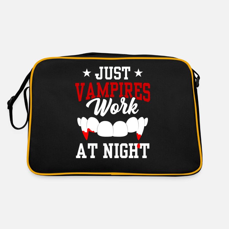 Only vampires work day shift sayings at night Retro Bag