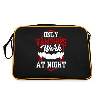 Only vampires work at night sayings day shift - Retro Bag - black/gold - Back
