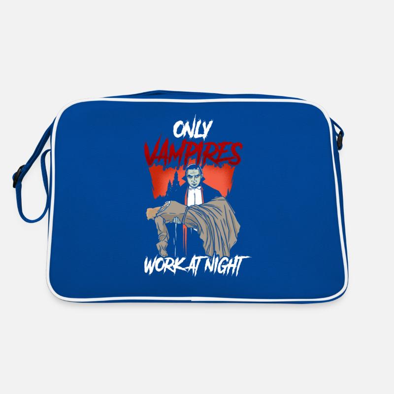Only vampires work day shift sayings at night Retro Bag